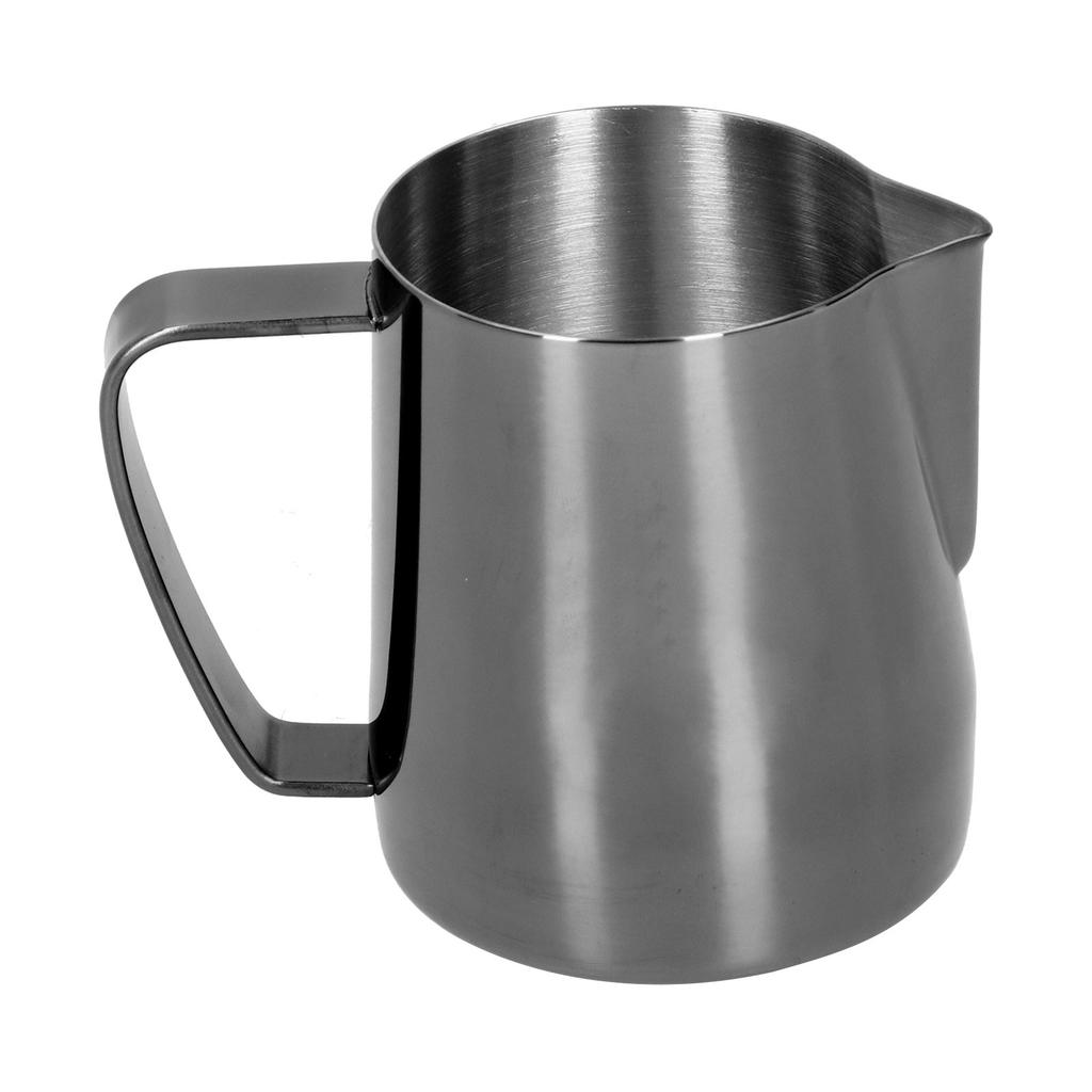 MultiPurpose Coffee Frothing Cup Stainless Steel Pointed Mouth Milk Froth Mug for Home(Black 600ml)