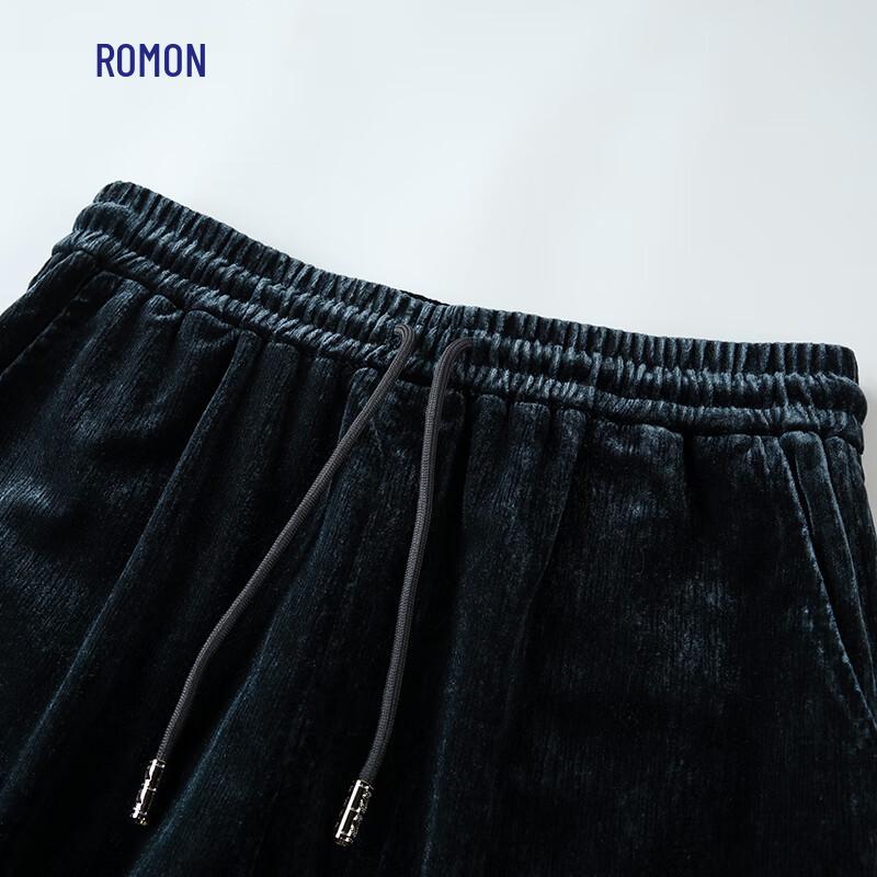 ROMON Women's Velvet Straight-Leg Wide-Leg Casual Pants