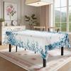 Floral Blue Leaves Rectangle Table Cloth for Table Decor Kitchen Dining Waterproof Reusable Tablecloth for Table Holiday Party