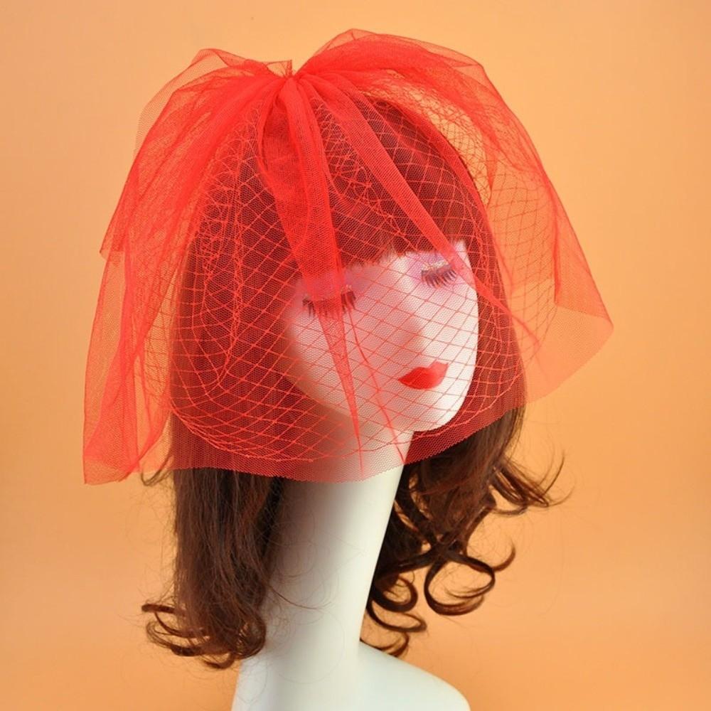 White Color Birdcage Veil Double Layer Wedding Hair Accessory Face Veil Headpiece  Wedding Ceremony