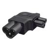 PVC IEC320 C6 To C5 Power Adapter, Left Angle Cloverleaf Male To Female Connector for Electronic Devices