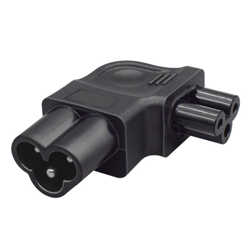 PVC IEC320 C6 To C5 Power Adapter, Left Angle Cloverleaf Male To Female Connector for Electronic Devices
