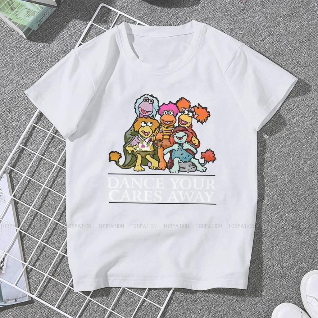 ZX Dance Your Cares Away Kawaii Girls Women TShirt Fraggle Rock 5XL Blusas Harajuku Casual Short Sleeve Vintage Oversized Tops
