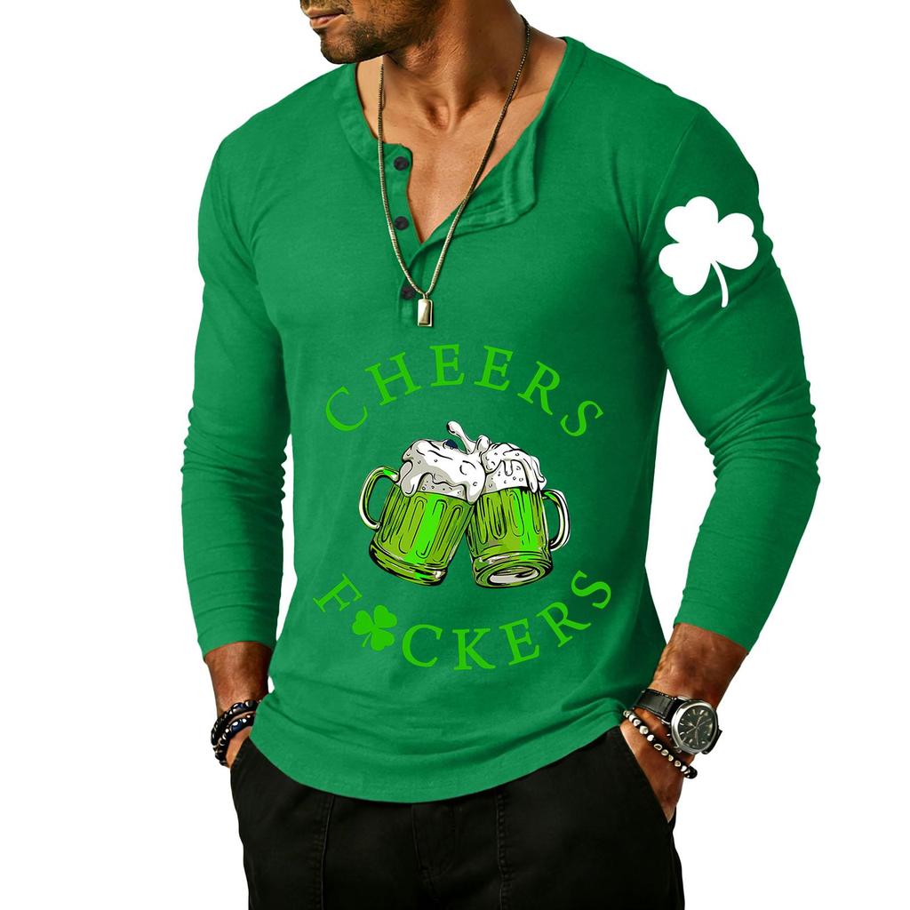 Men's Outdoor Vintage Button Long Sleeve Fashion Sports T-shirt