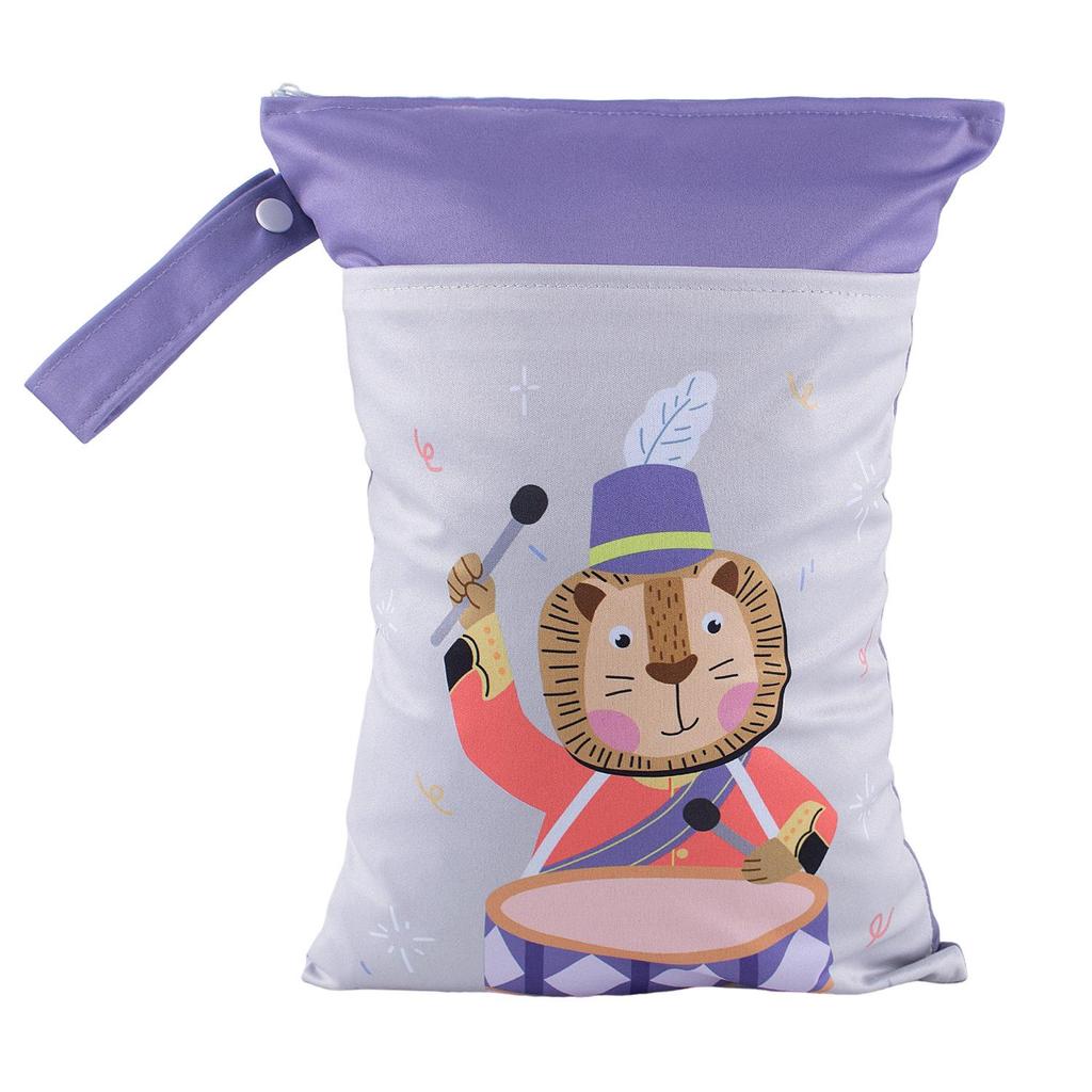 25x35CM Waterproof Double Zipper Double Pocket Printed Diaper Bag