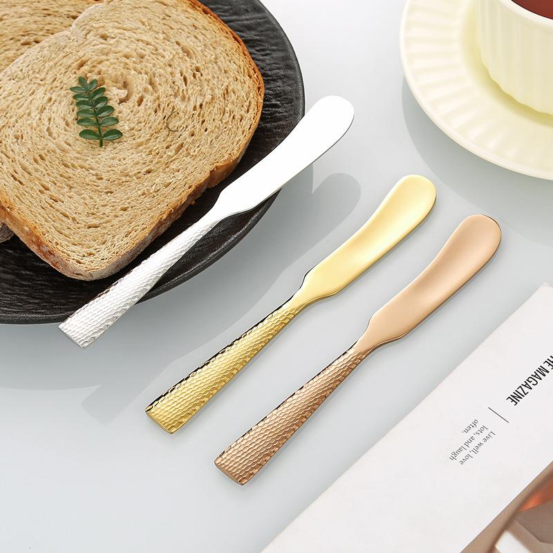 Hammer Patterned 304 Stainless Steel Butter Knife, Cheese , Jam Spatula, Thickened Butter Baking Scraper  Kitchen Accessories