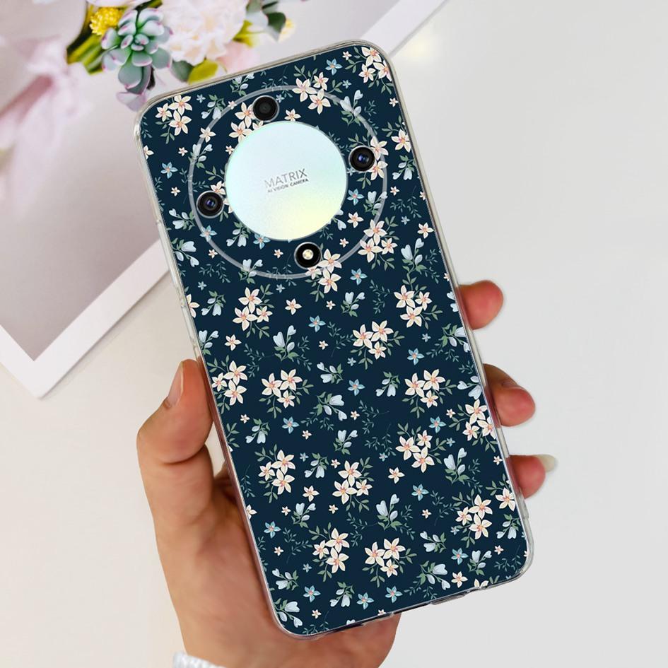 For Honor X9b 5G Case ALI-NX1 Popular Flower Soft Clear Silicon TPU Cover For Honor X9a RMO-NX1 HonorX9 ANY-NX1 Shockproof Funda