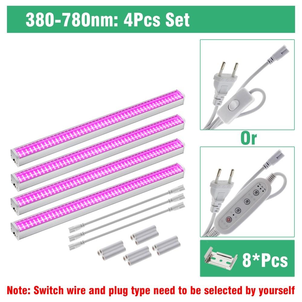 100-277V LED Grow Light Household Full Spectrum Plant Light Tube Waterproof Indoor Plants Flower Seedling Growth Light