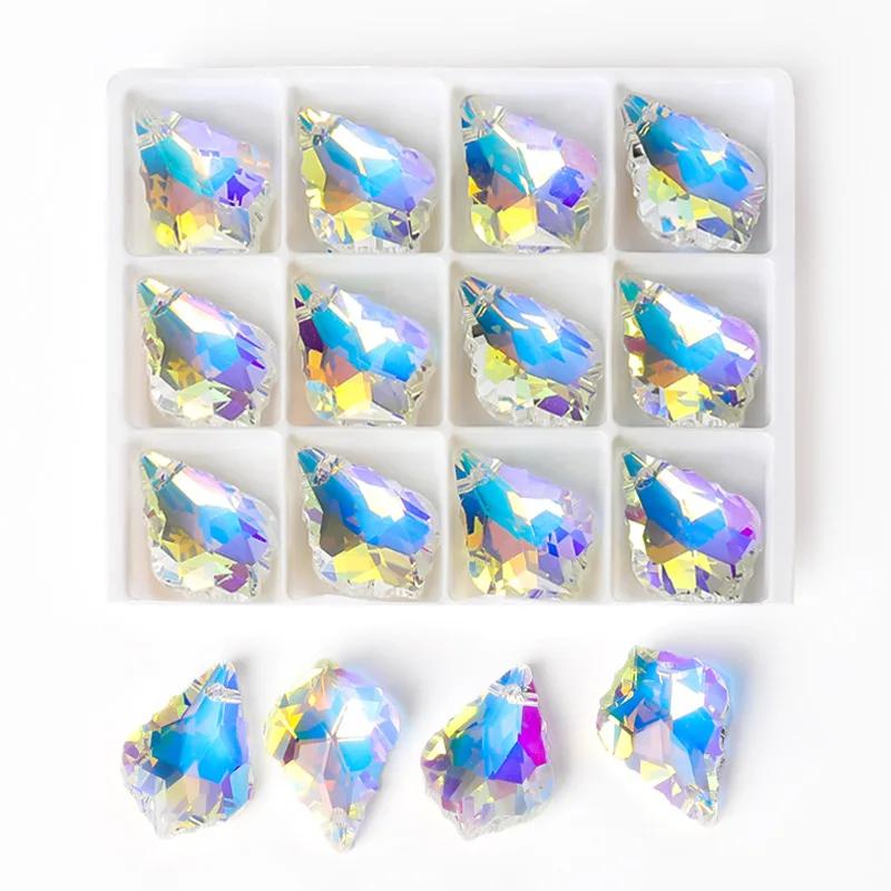 AB Color Crystal Pendants Shiny Charms Loose Beads for Necklace Bracelet Earring DIY Crafting Jewelry Accessory Making Supplies