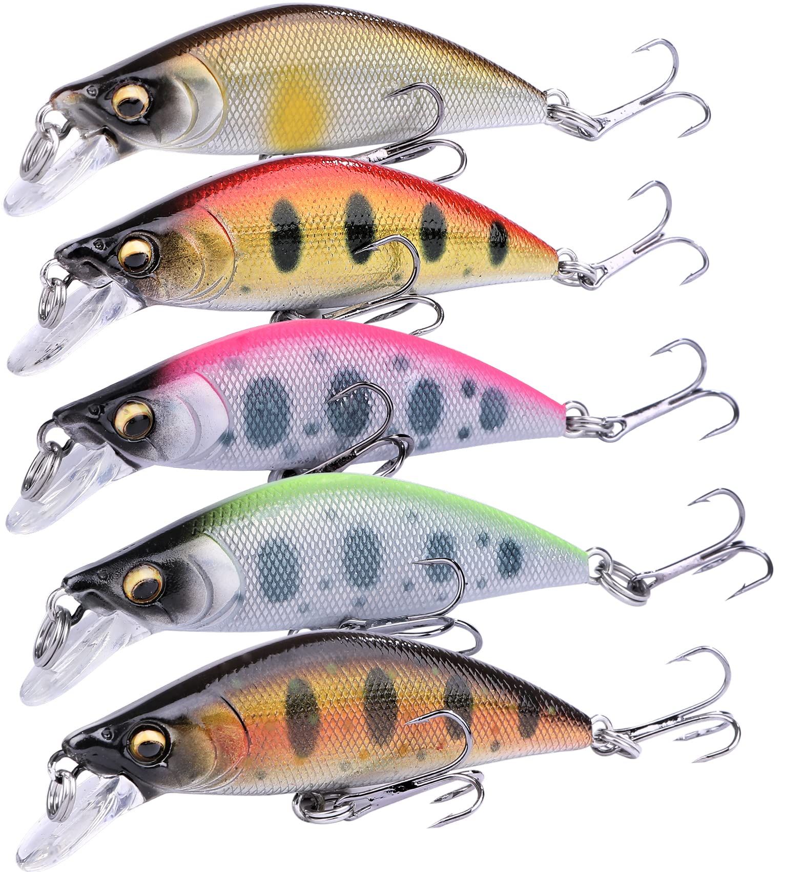 

Contyu Mountain Stream Set of Trout Heavy Sinking Minnow 50mm x Color A of Minnows, 5, Lures, 5.3g (50mm/5.3g, (Set 5))