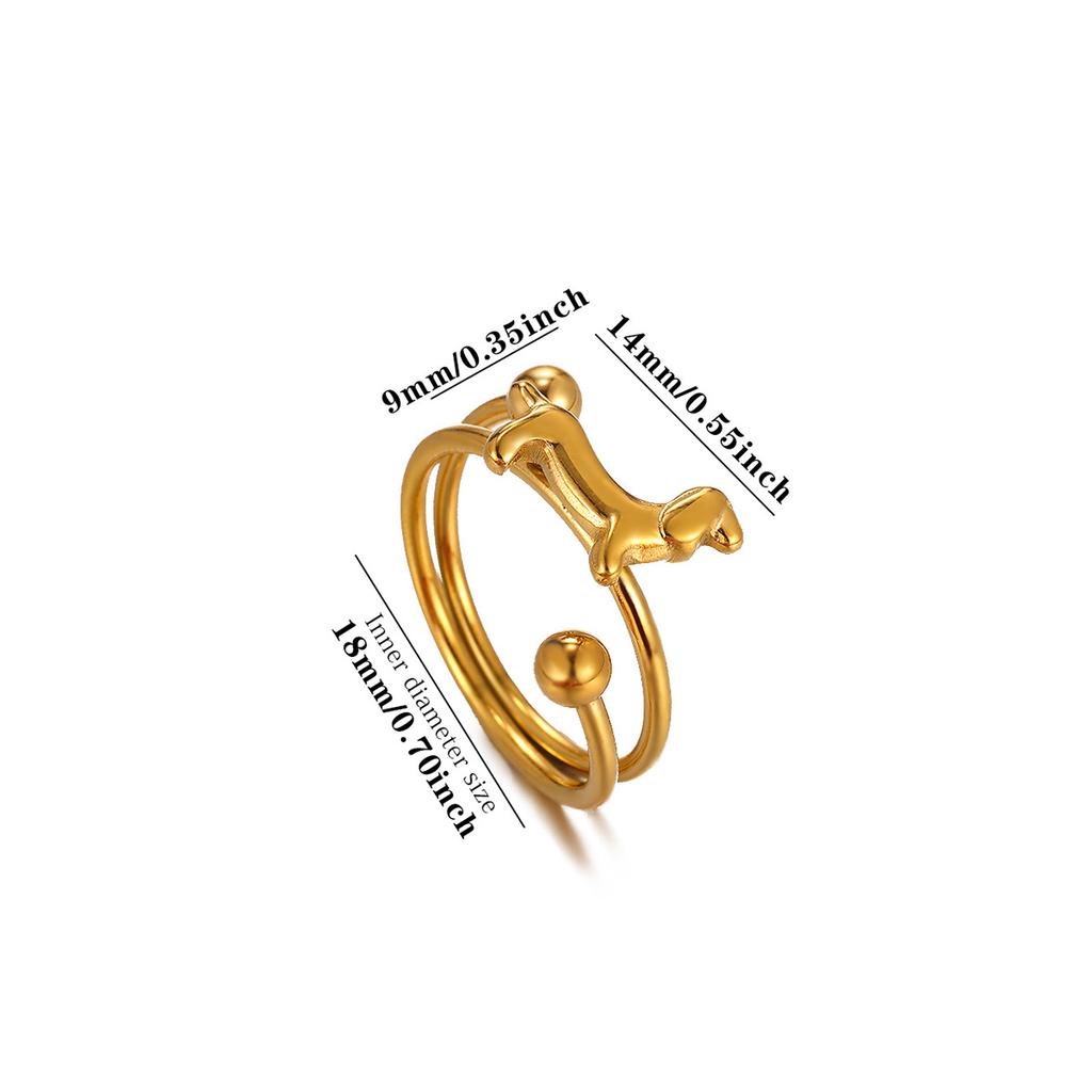 Anello Acciaio Inossidabile Cane Bassotto Carino Cuore 3D Anelli Dita Doppio Strato Per Donne Unisex Gioielli Bel Regalo Decompressione