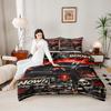 3 Piece Bedding Set Black JDM Sports Car Comic Graffiti Boom Wow Poster Car Home Bedding
