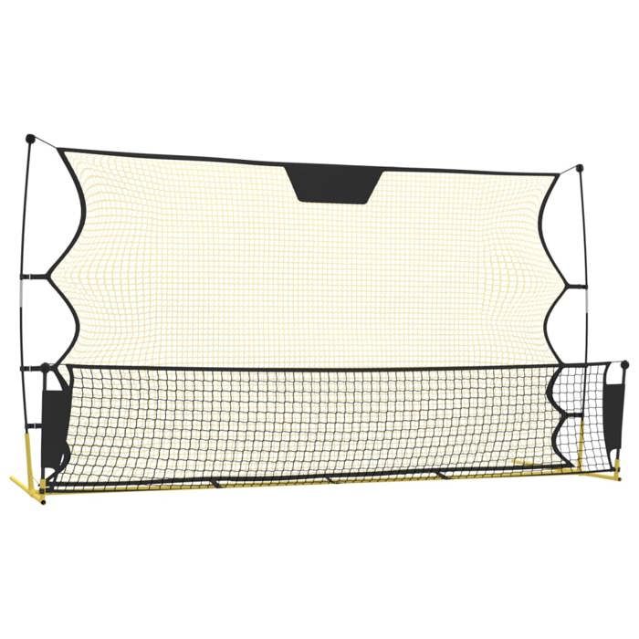 VidaXL Filet de rebond de football noir/jaune 183x85x120 cm polyester, filet, filet de sport, équipement de football 93760