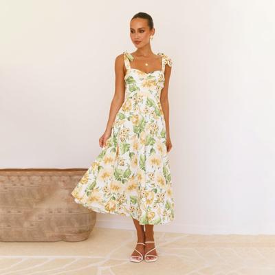 Women's New Summer Printed Strappy Holiday Dresses