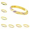 Lines Shape Chinese Crystal Bangle Enamel Women's Hand Bracelet  Gifts for Women Girl
