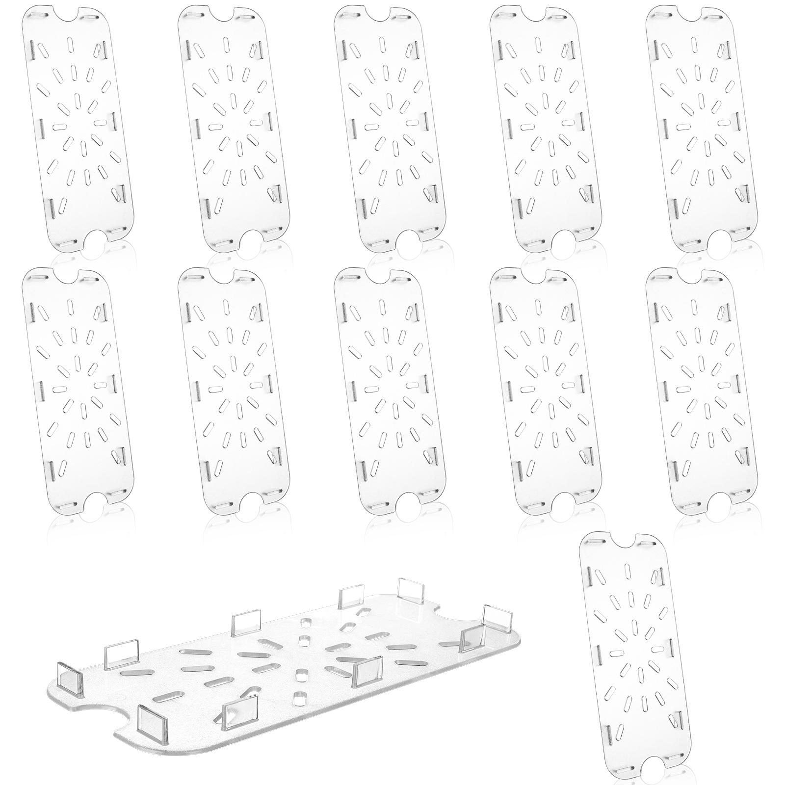 

12 шт. Пластиковая полка для слива для пищевого лотка размером 1/3, прозрачная пластиковая решетка, акриловые поддоны для слива пищевых продуктов, пластиковый поддон для слива, прозрачный поддон для слива армия зеленый