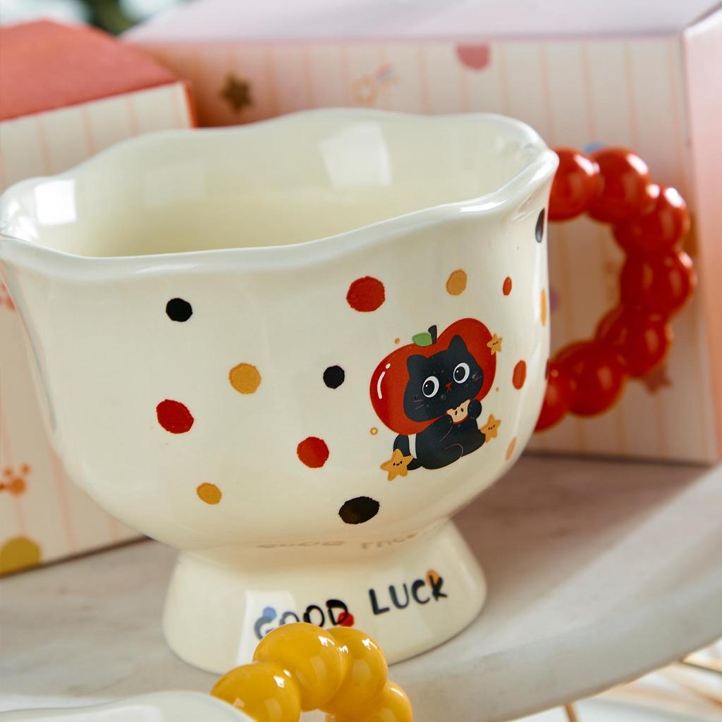 Hochwertige Cartoon-Keramiktasse Geschenk: Niedliches Mädchen-Design, Weihnachtssouvenir, Wasserbecher in Geschenkbox