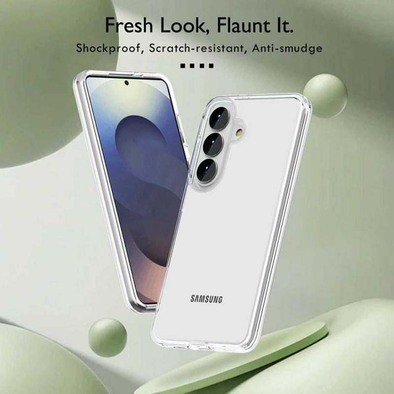 Anti Yellowing Clear Case for Samsung S26 Plus S25 Edge S24 Ultra S23 5G Glitter Military Grade Protection Shockproof Cover Transparent Girls Women