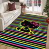 Hello Kitty Neon Stripes carpet Camping Trip Suitable For All Seasons Nap carpet Outdoor Plush carpet Bedroom