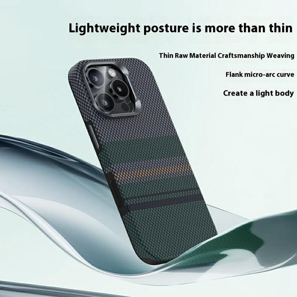 BENKS For iPhone 15 Pro Max Magnetic Case Kevlar Fiber Phone Back Cover Floating Weave Design