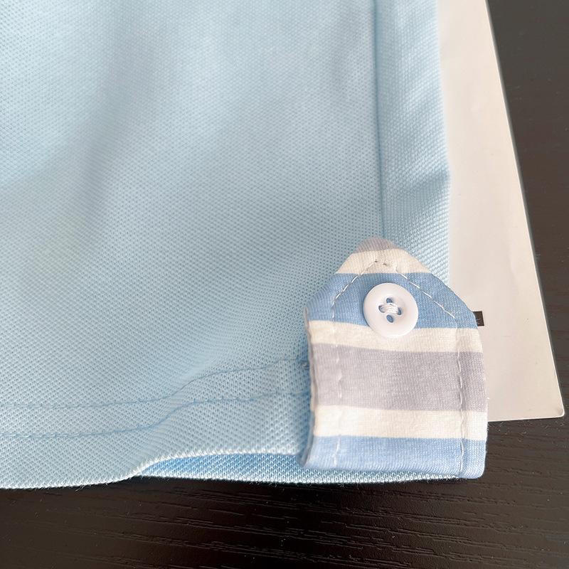 2Pcs/set Baby Set Casual Summer Boys Girls Blue Suits Clothes Stripe Polo Shirt + Short Pant Toddler Kids Set For Girls Boys