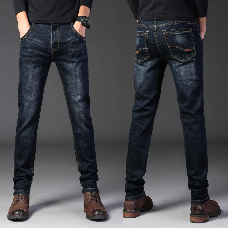 Pantaloni lunghi primaverili ed estivi da uomo, jeans dritti, larghi, casual, aderenti, alla moda, resistenti all'usura