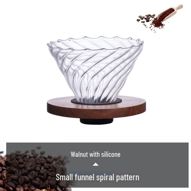 High Borosilicate Glass Coffee Dripper Set with Bamboo Stand