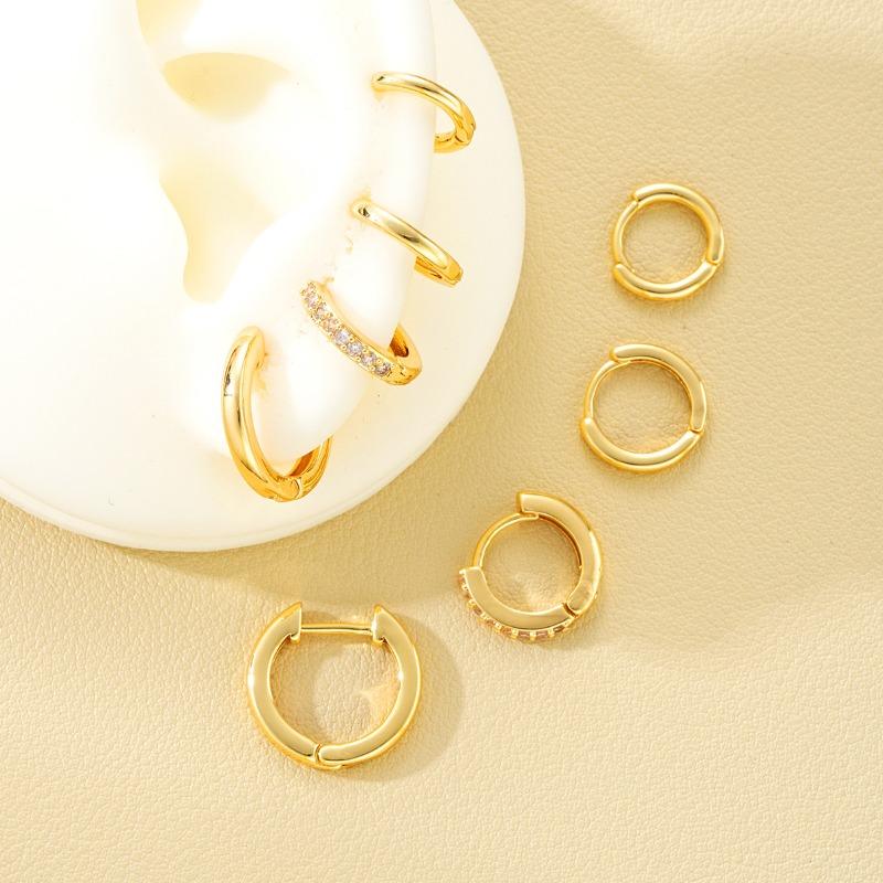 8pz Orecchini Huggie Cerchio in Acciaio Inossidabile Moda con Cristalli per Donna Placcati Oro Orecchini a Cerchio Pendenti Gioielli Punk Regali