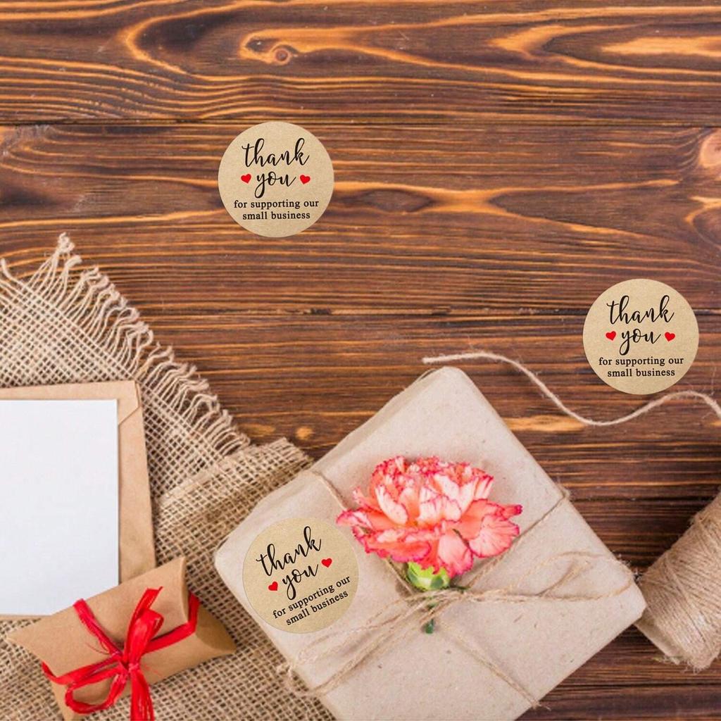 1/3 Roll Of 500/1500Pcs Round Thank You Stickers,Self-Adhesive Labels For Holiday Decorations,Handmade Craft Packaging Stickers