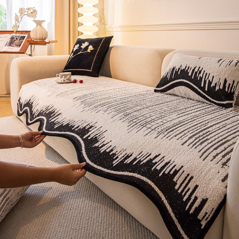 Living Room Sofa Cushion Universal In All Seasons, Simple Holiday Chenier Sofa Cover Blanket Backrest Armrest Towel Autumn And Winter