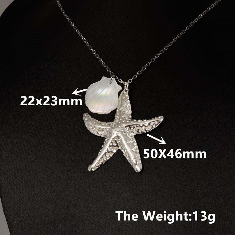 1Pc Stainless Steel Animal Starfish Turtle Octopus Seahorse Pendant Necklaces Vintage Summer Conch Shell Women Collar Jewelry