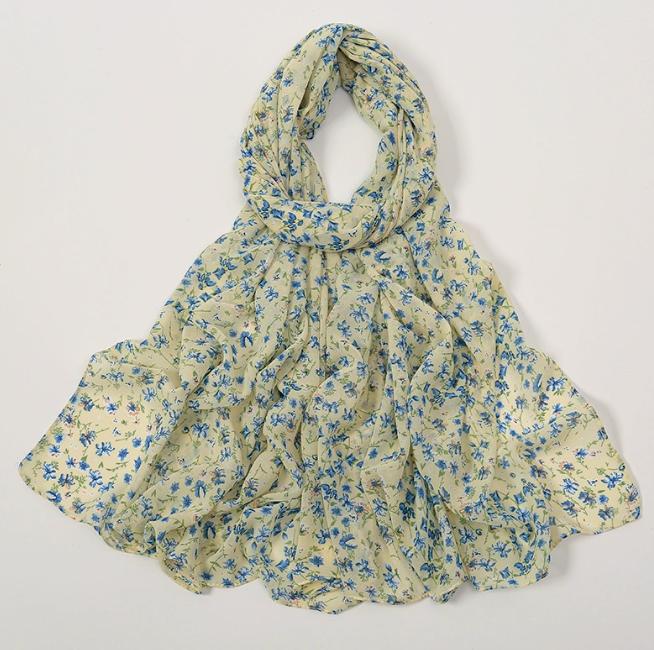 Korean Style Luxury Women Spring And Summer Metallic Daisy Flower Long Scarves Pashmina Female Shawl Hijab