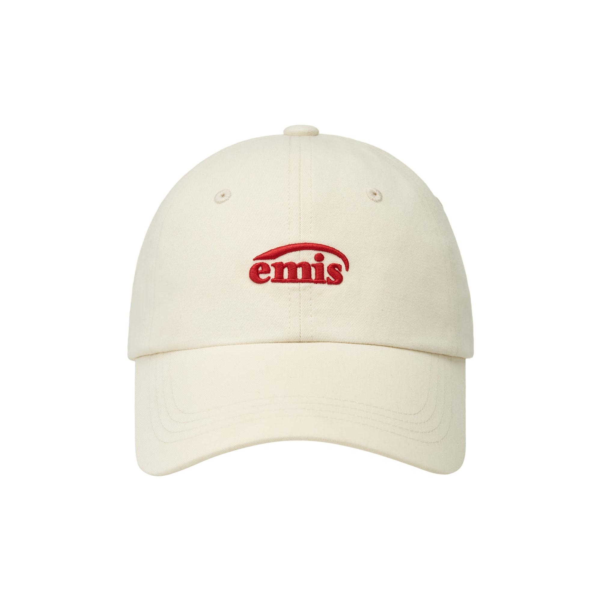 [EMIS] SMALL LOGO BALL CAP - 7 Aesthetic Colors CREAM