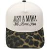 JUST A MAMA truck driver hat embroidered leopard print color matching baseball cap European and American men's and women's casual hat