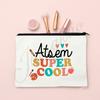 Thank Super Teacher Print Makeup Bag Travel Toiletries Storage Pouch School Pencil Bags Gift for Atsem Avs Aesh Maitress Maitre