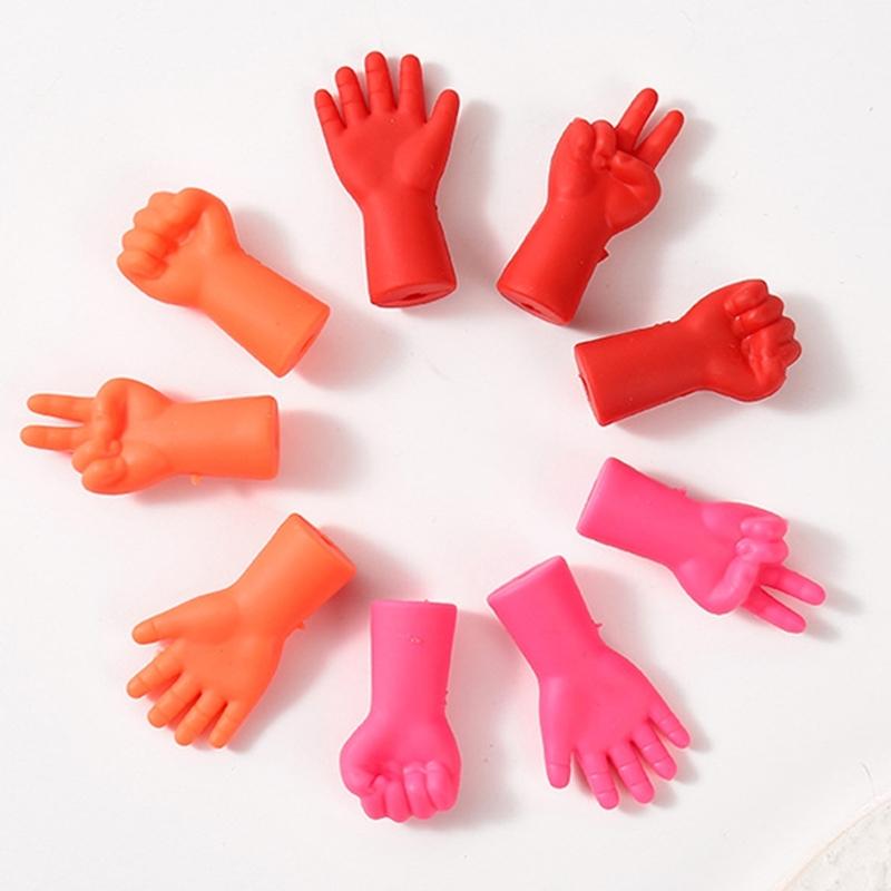 6Pcs Knitting Needle Point Protectors Hand Shape Knitting Needle Stoppers Slip Resistant Crochet Hook Tip Covers