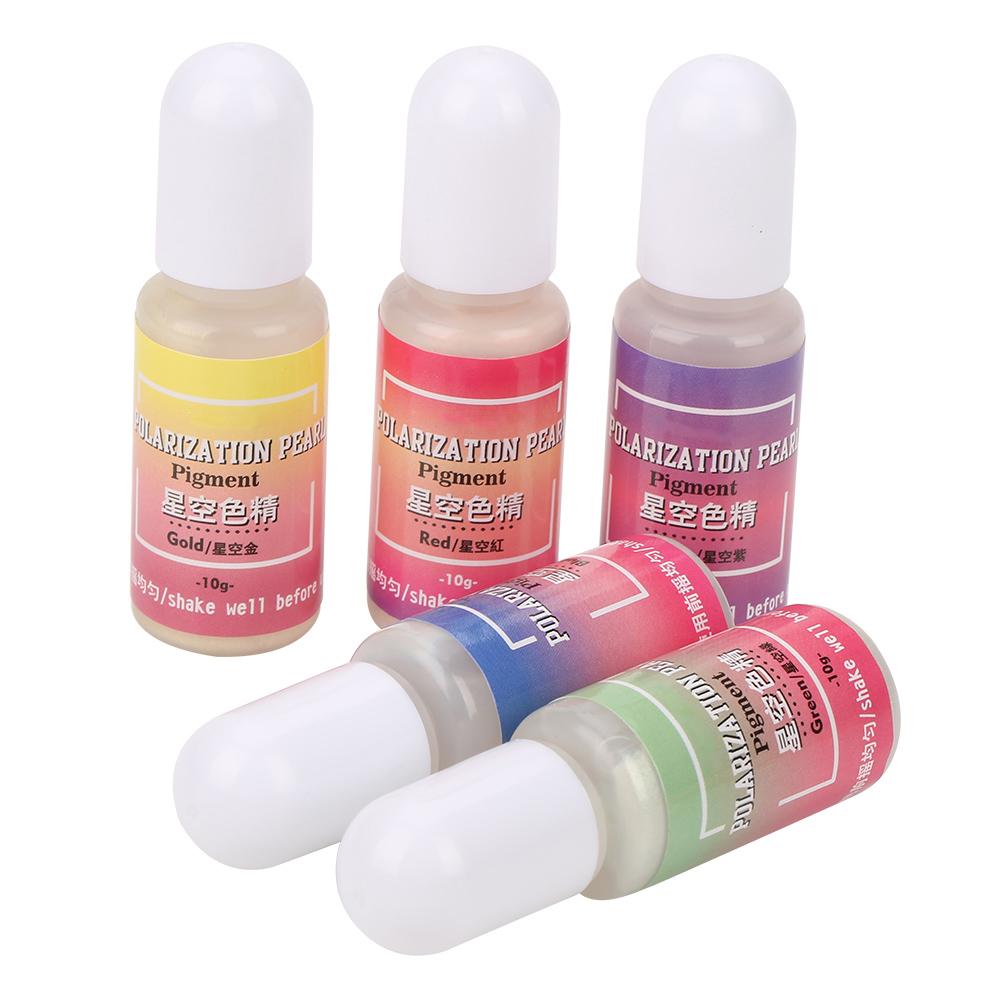 

10 мл Сделай сам Ручная работа Звезда Красочный Эпоксидный пигмент Краситель УФ Пигмент Эпоксидная Декорация(5 бутылок)