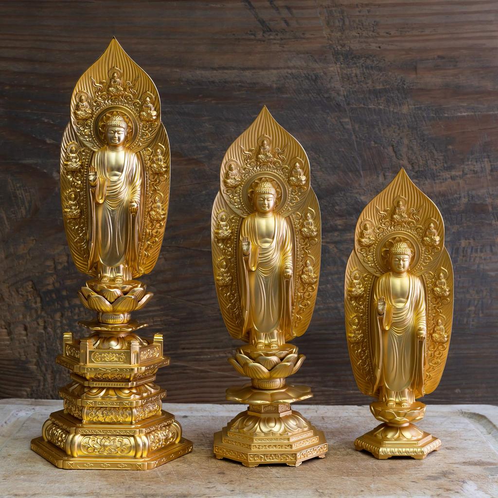 Buddha Statue Yakushi Nyorai 17cm Makita Shuun Original Takaoka Copperware (gold Plated/24k Gold) Sculptor Model "Tendai, Shingon, Rinzai"