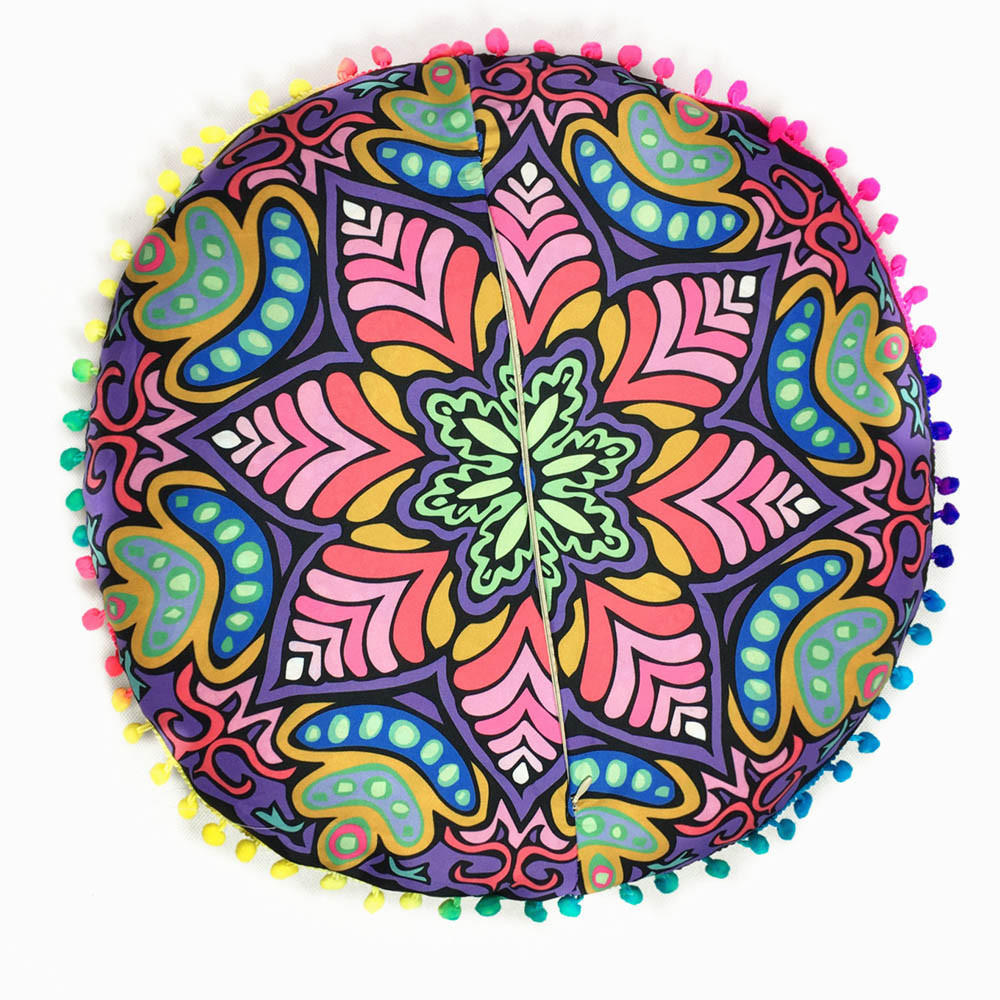 Indian  Floor Pillows Round Bohemian Cushion Cushions Pillows Cover Case