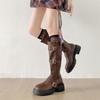 British Style Thick Heel But Knee Knight Boots Women's 2025 Autumn New Retro Versatile Thin Sweet Cool Buckle Boots