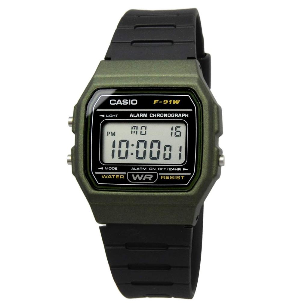 Casio Unisex Quartz Metallic Green F-91WM-3A Watch, (Used)