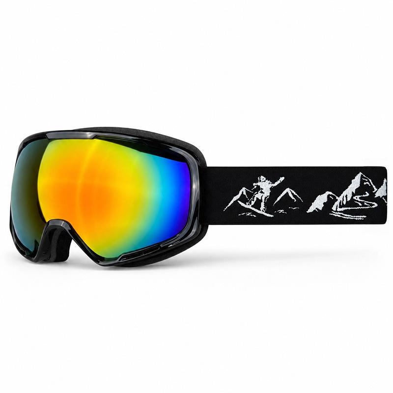 Double-layer anti-fog children's ski goggles, high-definition, UV-resistant, spherical lenses, outdoor mountaineering, windproof, and snowproof