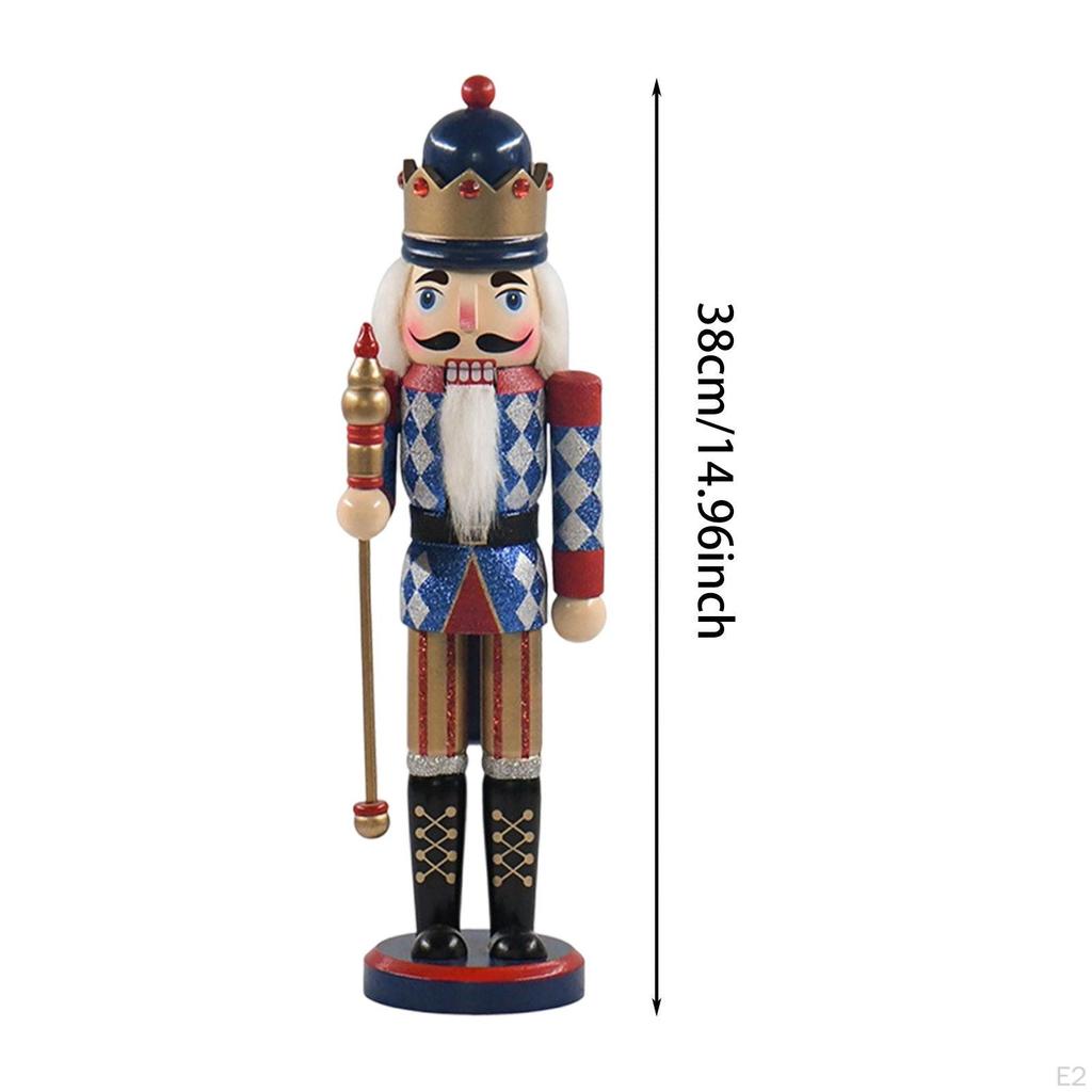 Dziadek do orzechów Figurka Ornament Kolekcjonerski Tradycyjny Wysokość 14,96" Boże Narodzenie na Urodziny