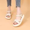 Soft-soled sandals female 2025 new summer flat-soled skirt fairy wind not tired feet pregnant women beach shoes