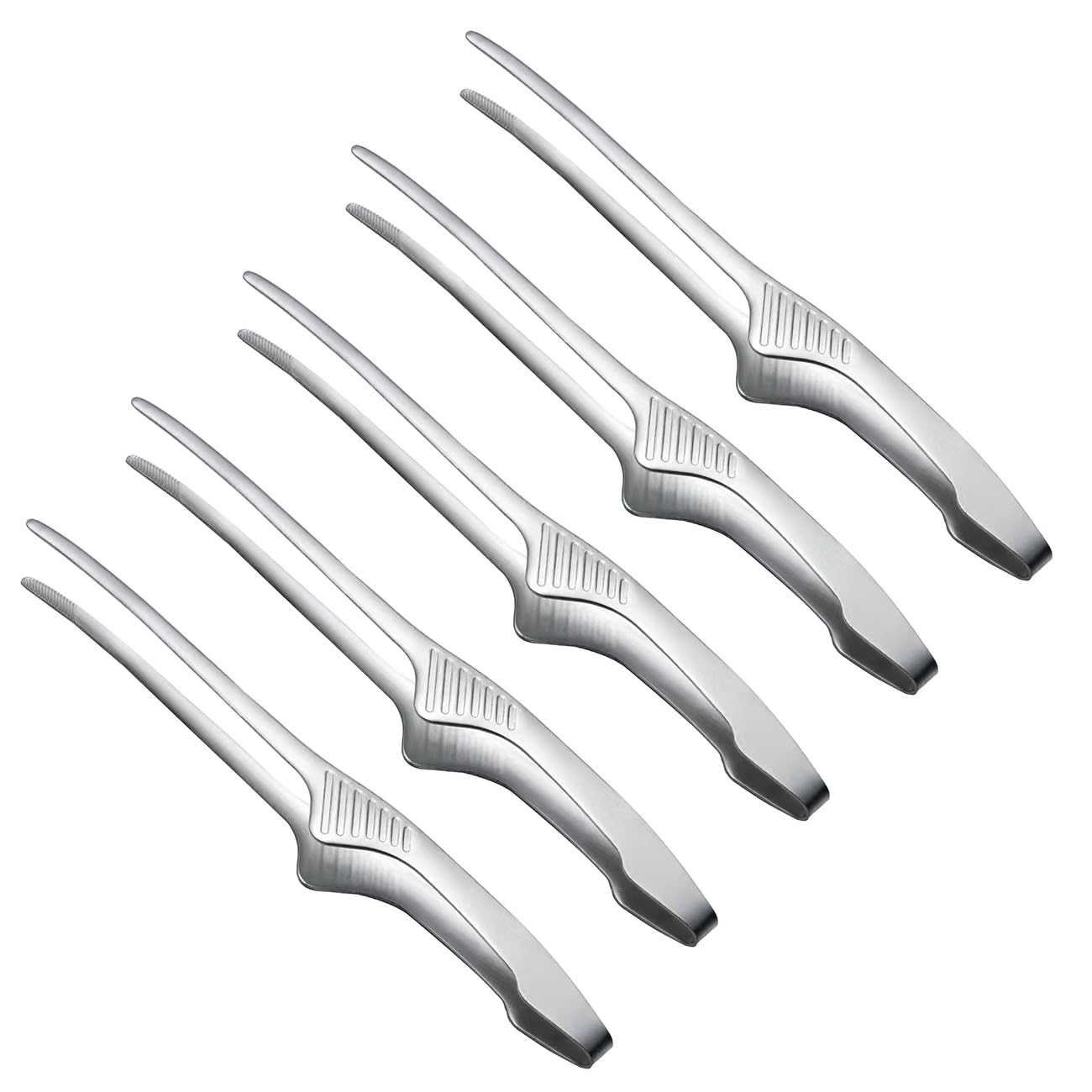 

KXLCGYK Tongs, 5-Piece Set, 18-8 Stainless Steel, for BBQ, Pasta, Camping, and Yakiniku Cooking, Dishwasher Safe