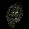 MISSFOX-Fashionable Square Men's Watch Small Niche Design Hollowed Out Hip-hop Full Diamond English Watch