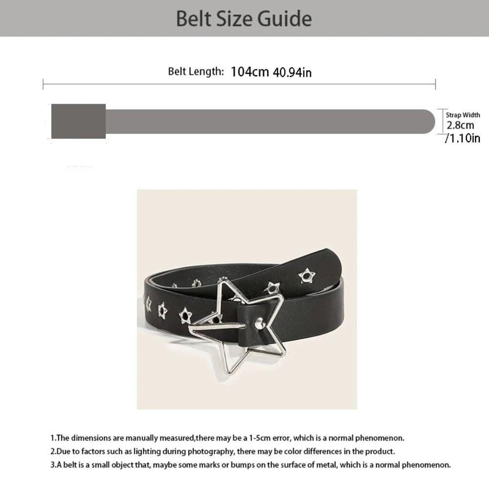 Cintura Vintage in Ecopelle con Borchie a Stella Ragazza Rock Gotica Uomo Stile Punk Hip Hop Cintura Vita Stella Maschile
