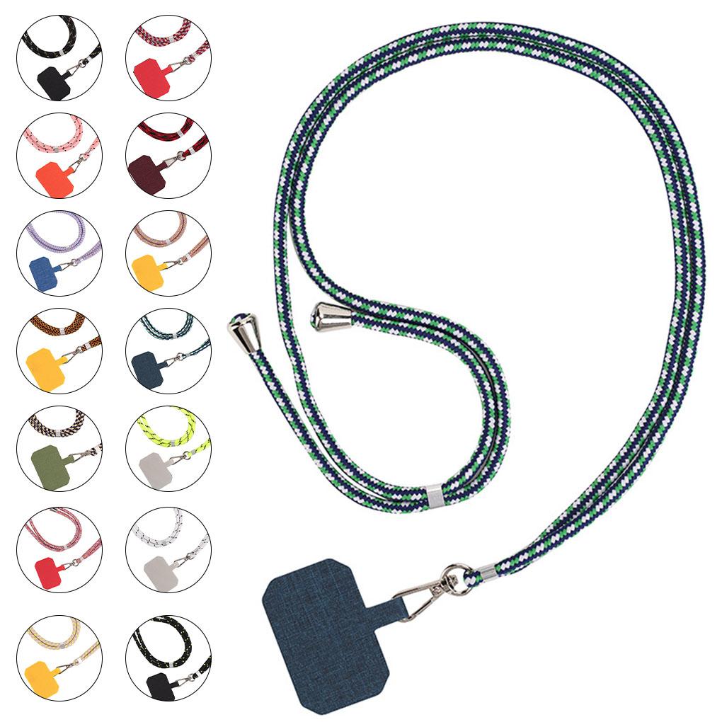 Universal Mobile Phone Neck Rope Adjustable Metal Snap Buckle Anti-lost Holder Lanyard with Adhesive Card Outdoor Travel Hiking