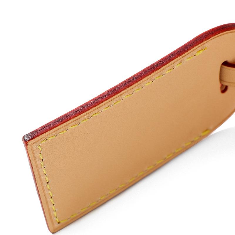 D-70 Leather Luggage Tag for LV Montaigne Bag – Old Flower Design, Travel Tag Replacement, Color Change Option.