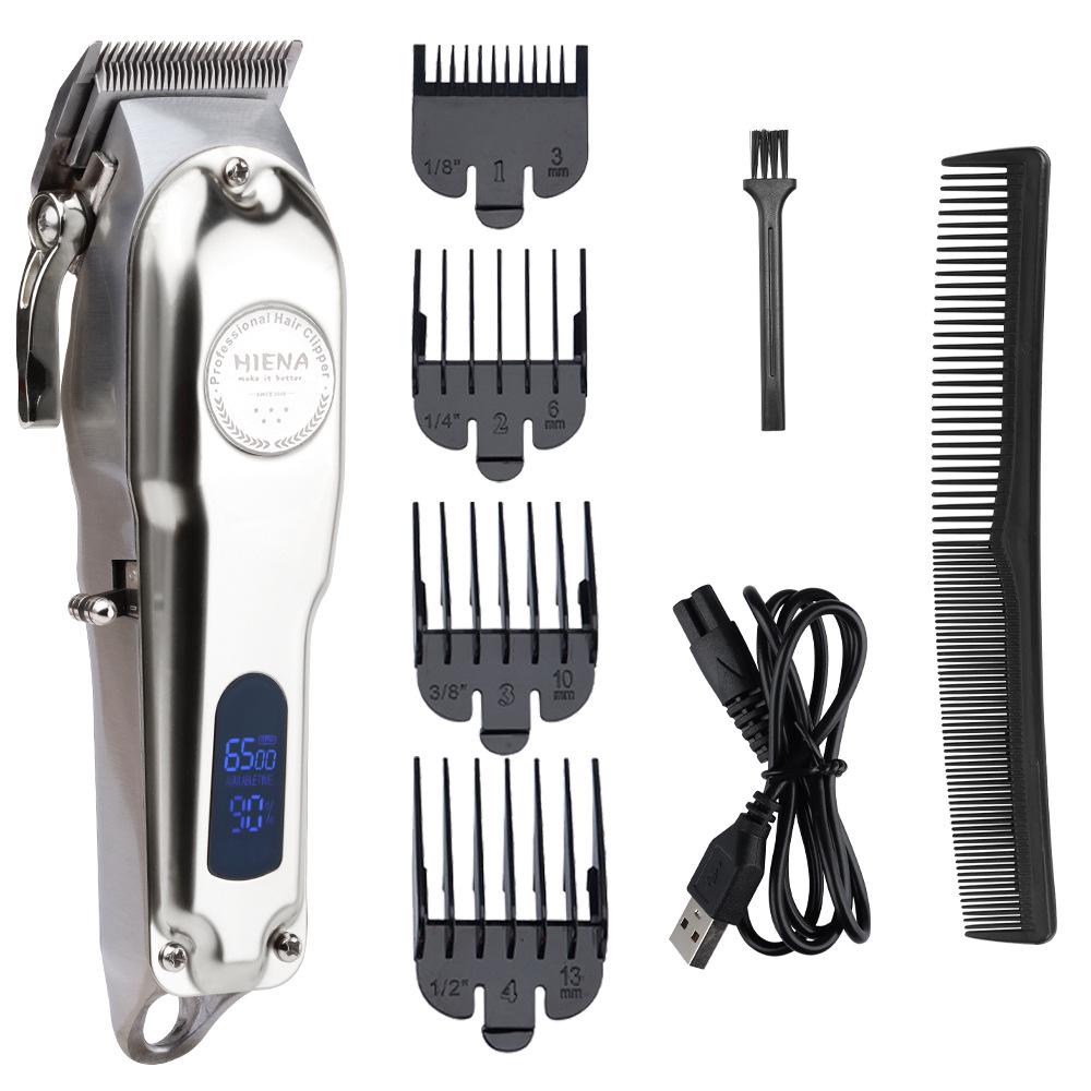 Professional Rechargeable Metal Hair Clipper with Digital Display